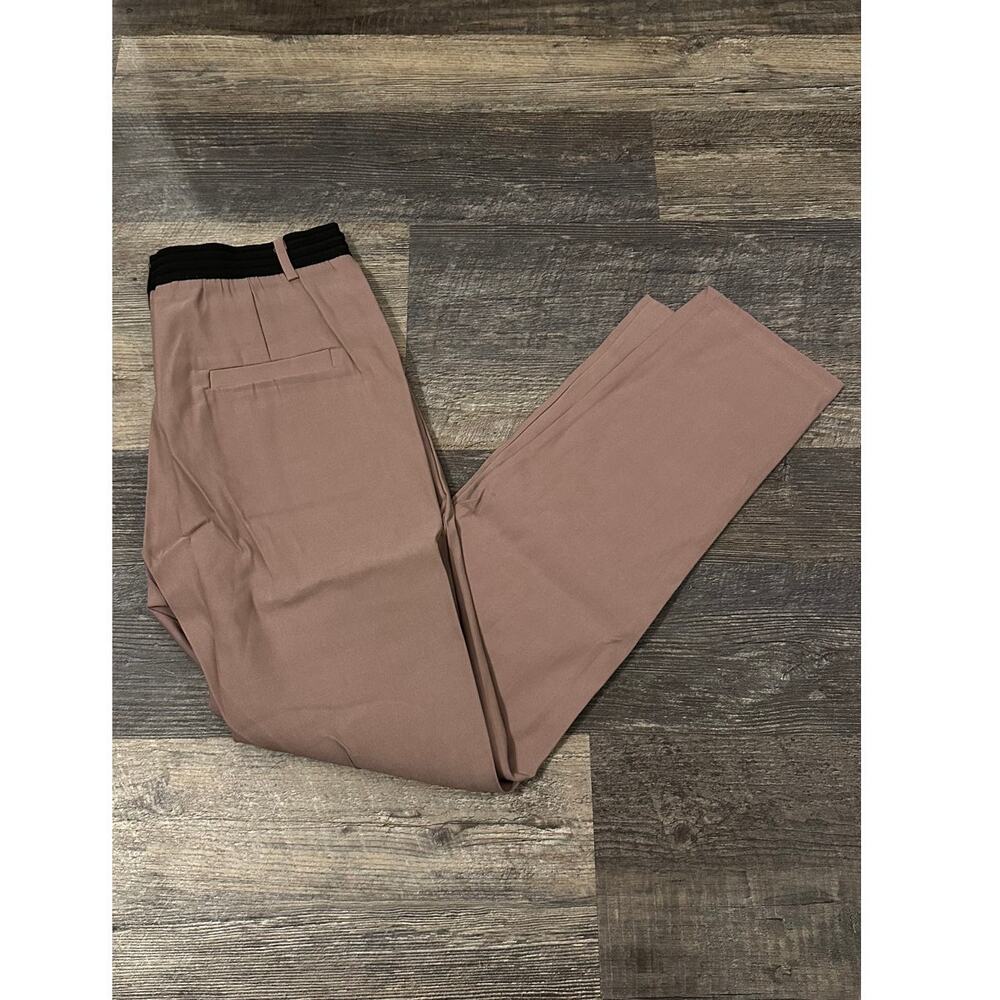 Womens Light Brown Solid Mid Rise Slim Fit Straight Leg Chino Pant Sz Medium NWT - Picture 2 of 4